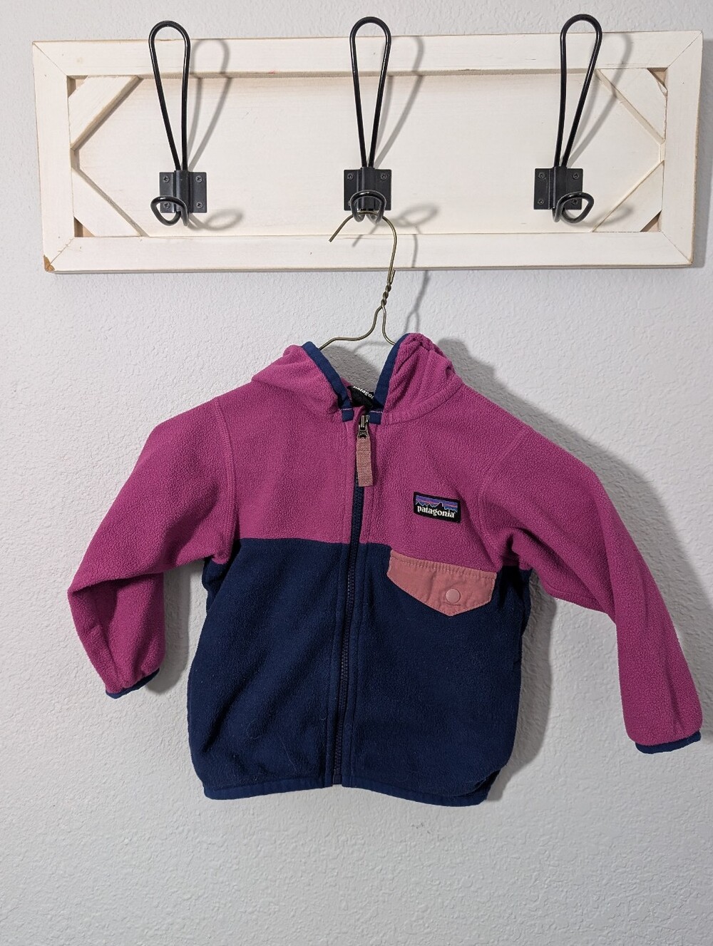 Patagonia Synchilla Tricolor Fleece Hooded Jacket 6-12 Months